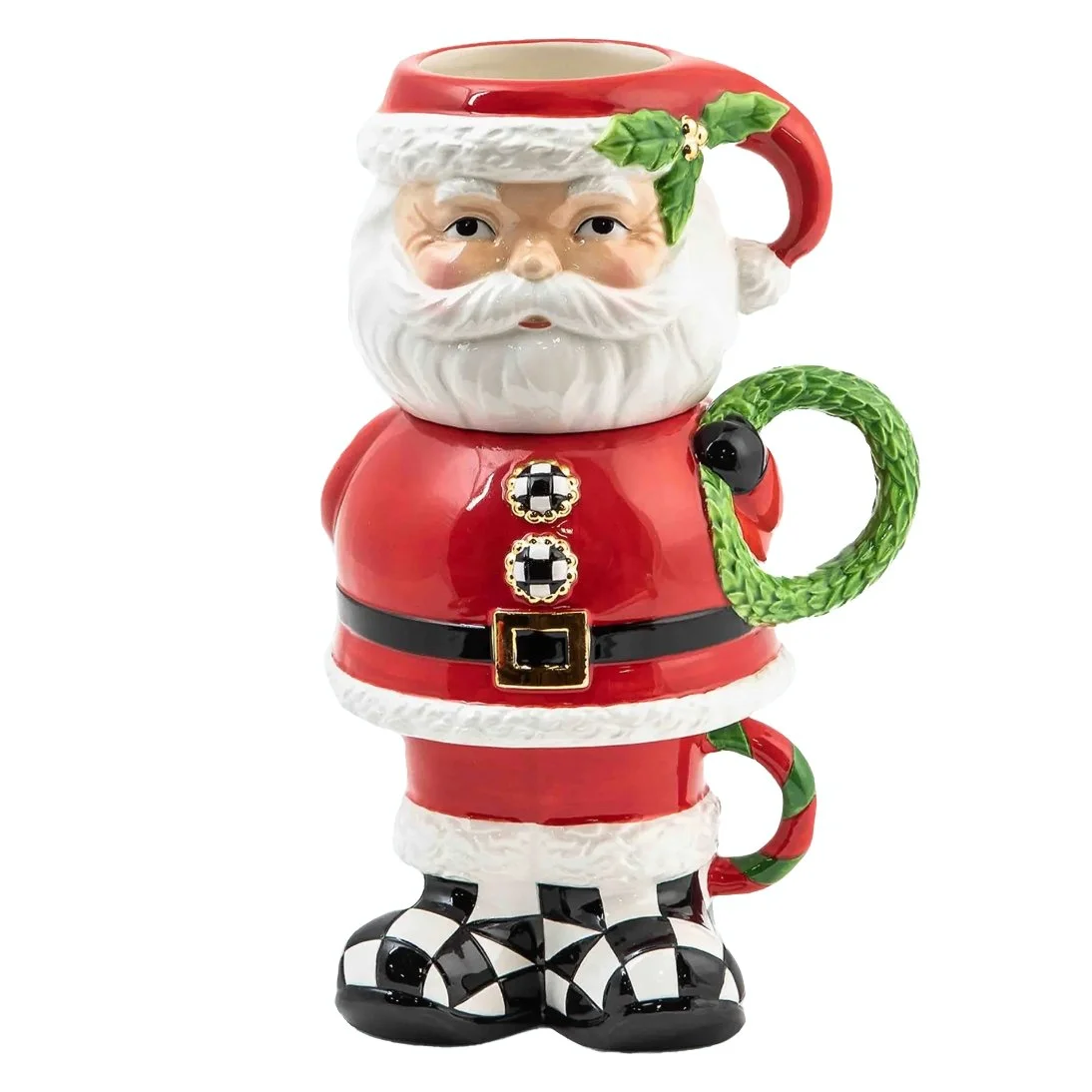 Granny Kitsch Santa Mug Tower — Courtney Checks & Co.